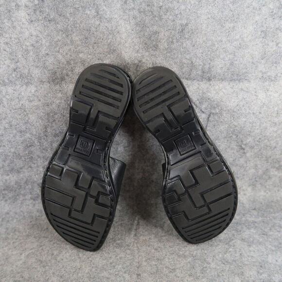 Reaction Shoes Womens 7 Sandals Kenneth Cole Slide Wedge Leather Black Classic - Picture 10 of 14